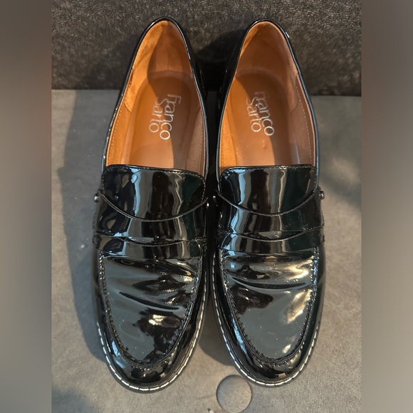 Franco Sarto Black Patent Leather Cassandra Penny Loafers - Picture 4 of 8